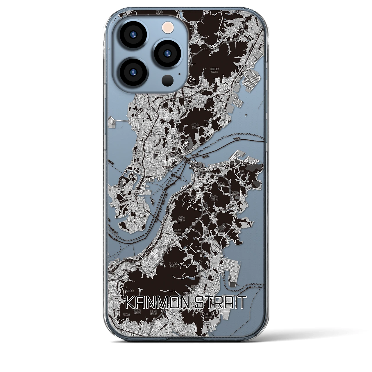 【関門海峡(山口県)】地図柄iPhoneケース(クリアタイプ)