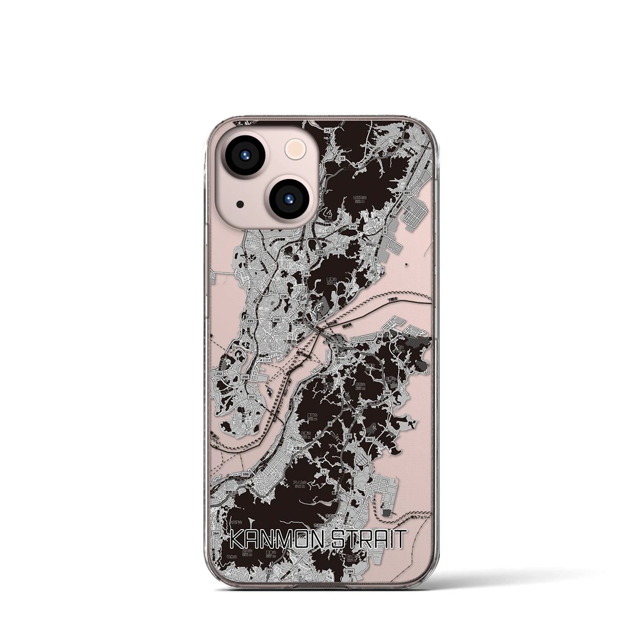 【関門海峡(山口県)】地図柄iPhoneケース(クリアタイプ)