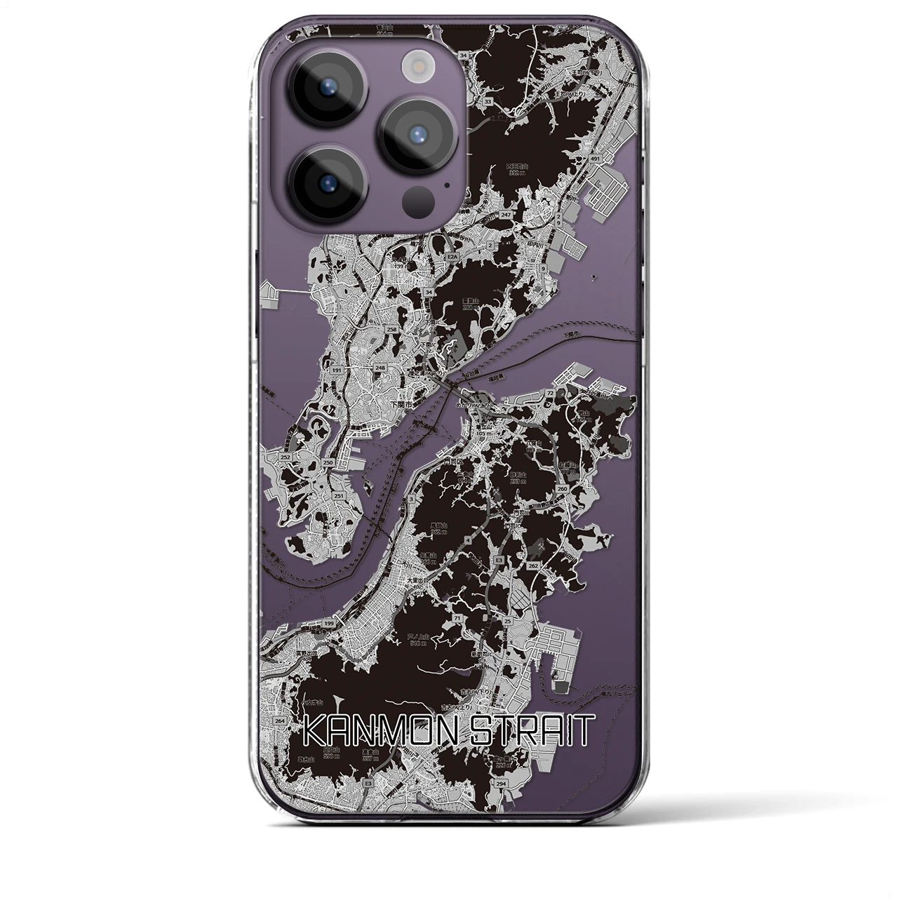 【関門海峡(山口県)】地図柄iPhoneケース(クリアタイプ)