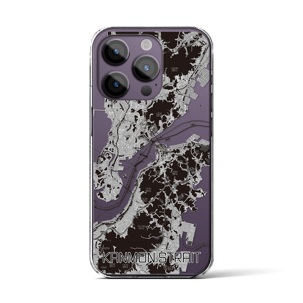 【関門海峡(山口県)】地図柄iPhoneケース(クリアタイプ)