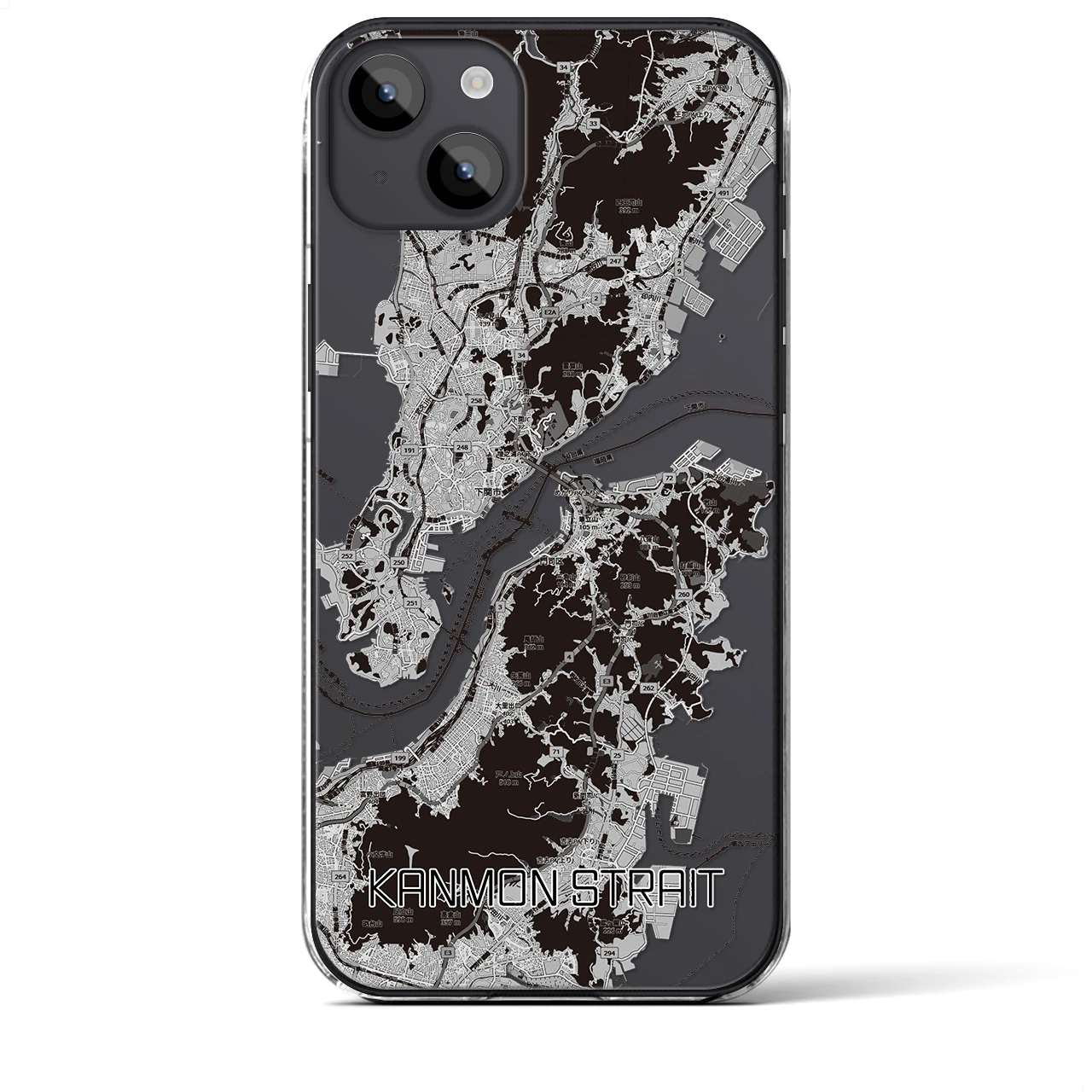 【関門海峡(山口県)】地図柄iPhoneケース(クリアタイプ)