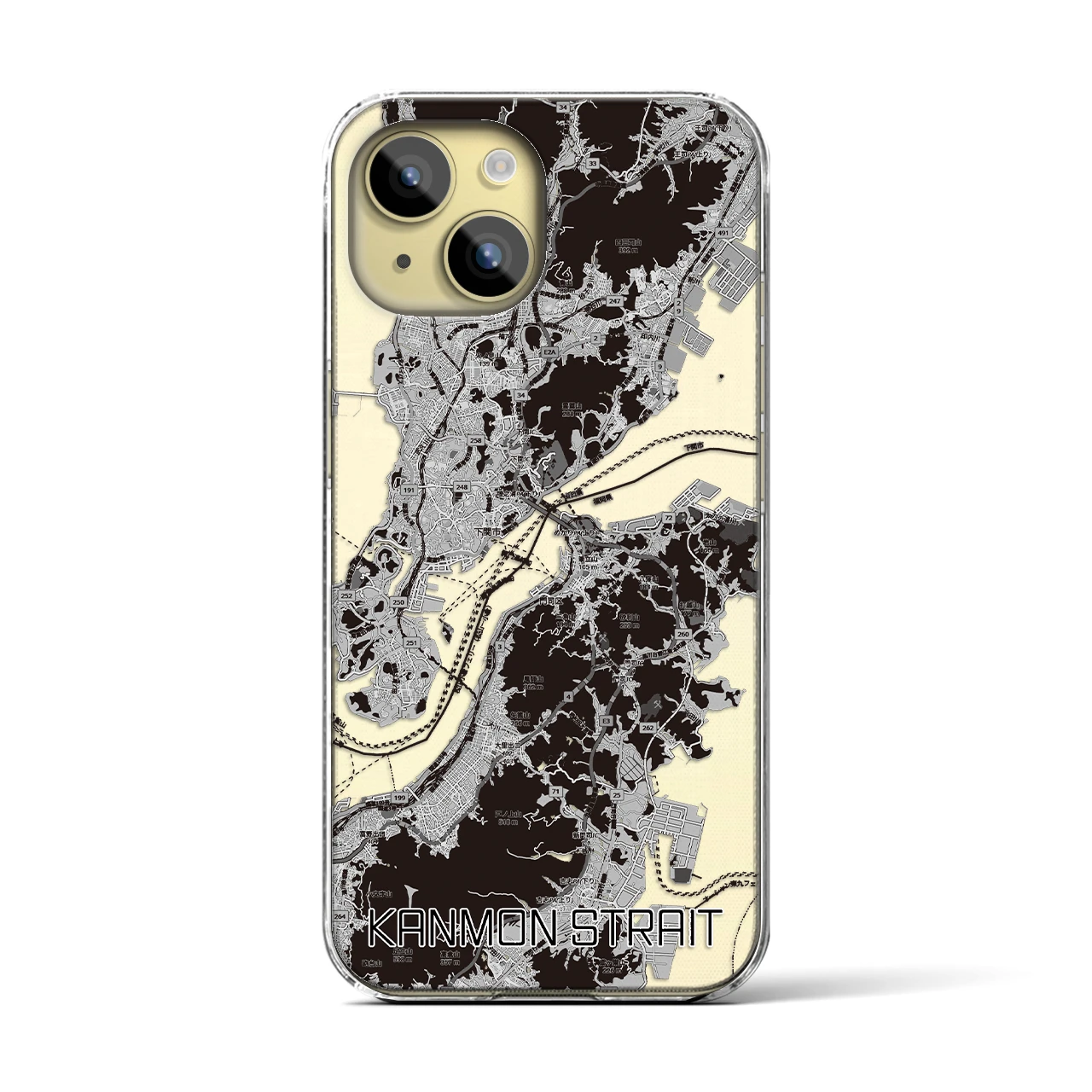 【関門海峡(山口県)】地図柄iPhoneケース(クリアタイプ)