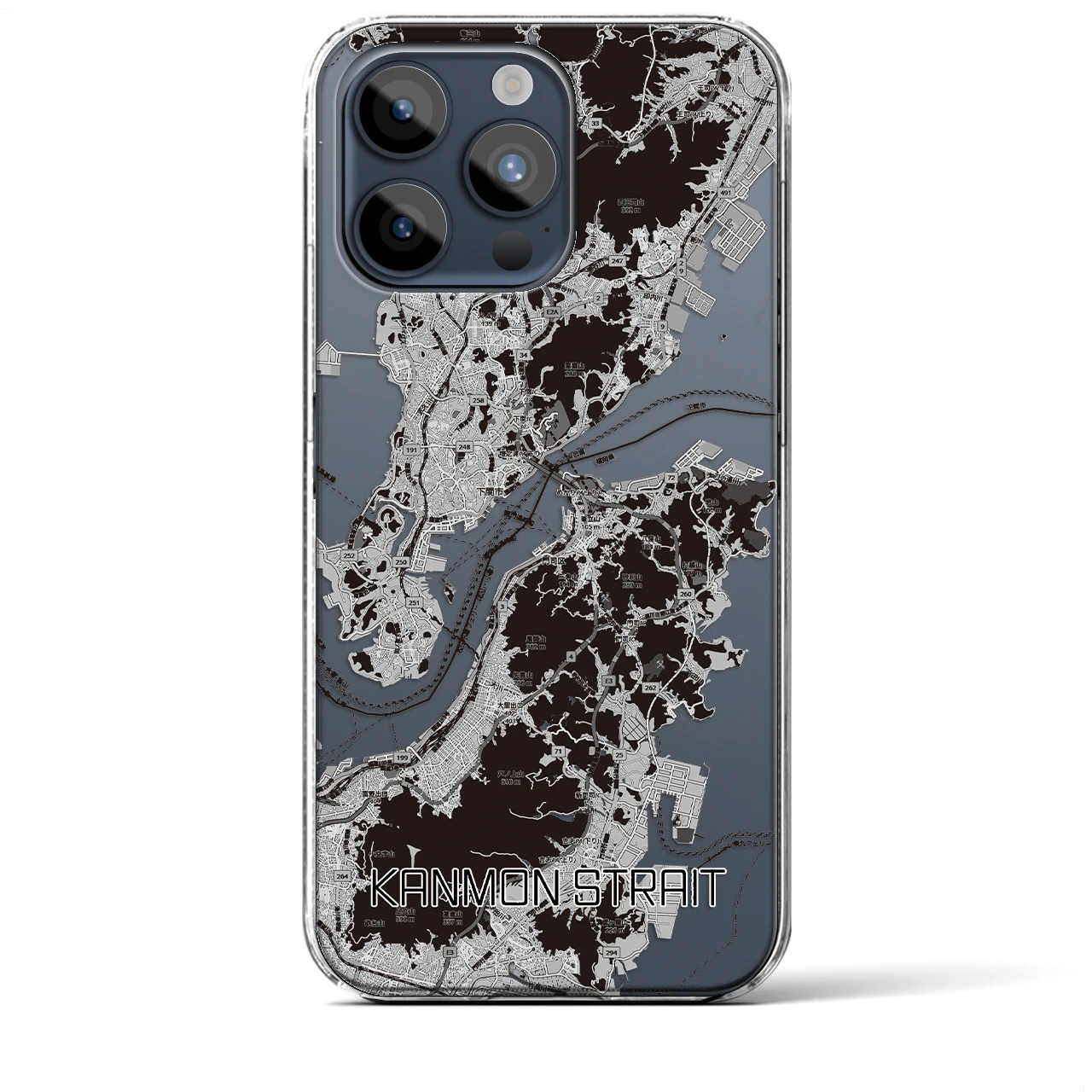 【関門海峡(山口県)】地図柄iPhoneケース(クリアタイプ)