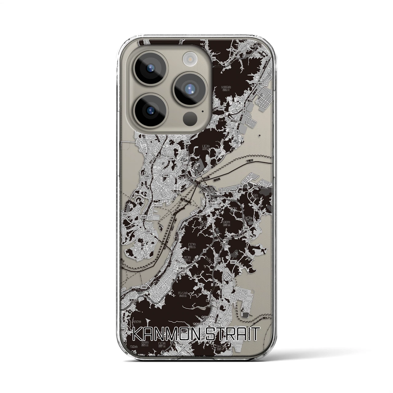 【関門海峡(山口県)】地図柄iPhoneケース(クリアタイプ)