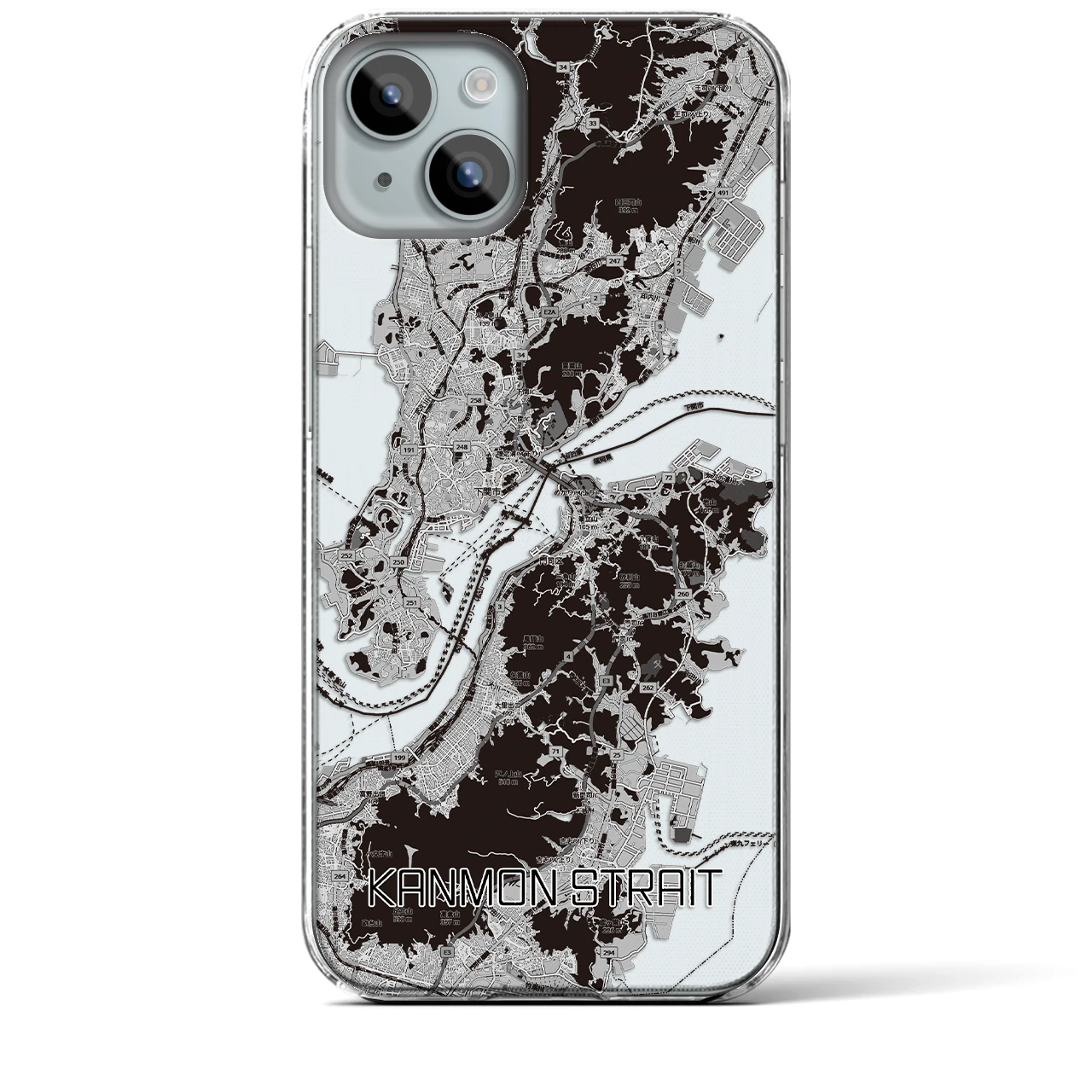 【関門海峡(山口県)】地図柄iPhoneケース(クリアタイプ)