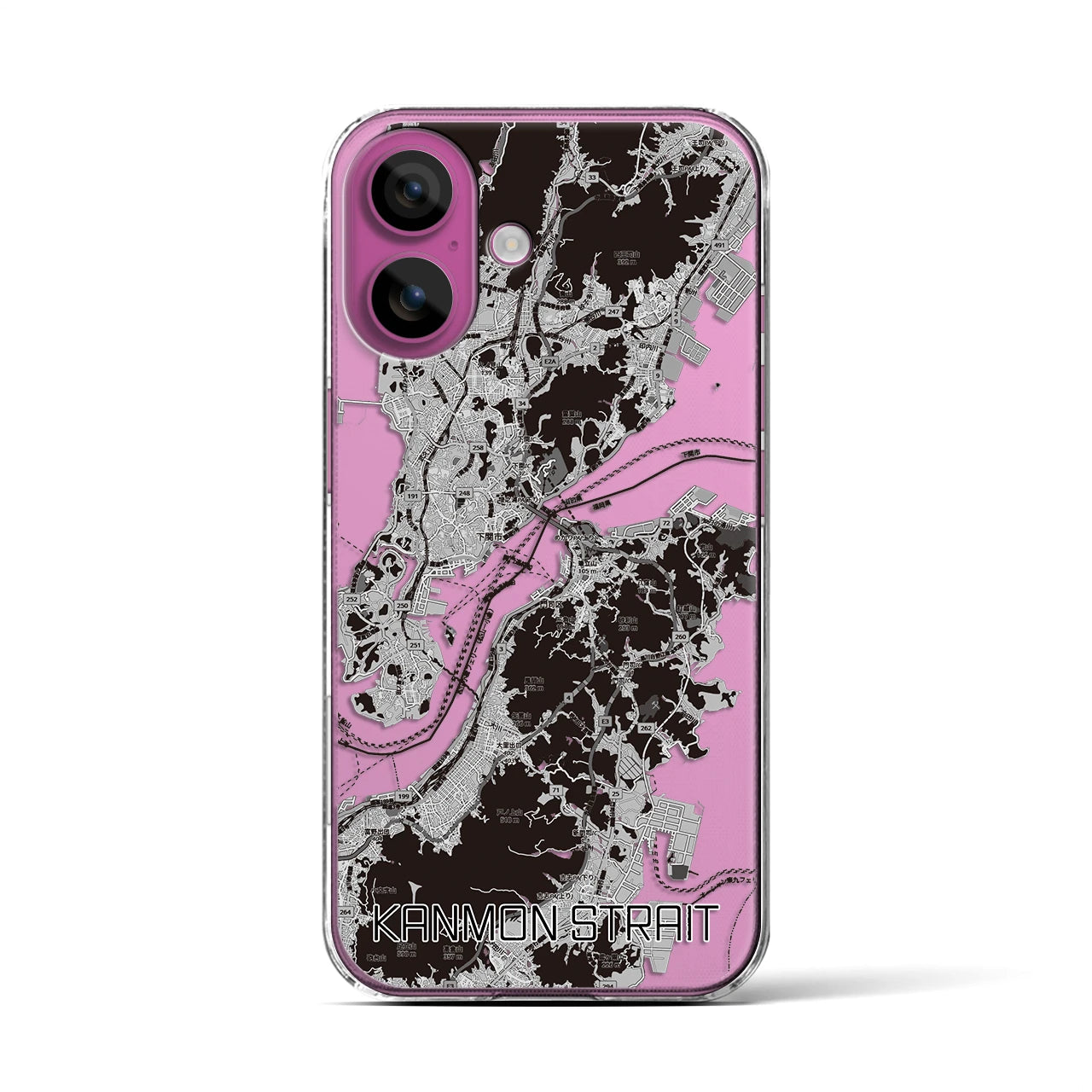 【関門海峡(山口県)】地図柄iPhoneケース(クリアタイプ)