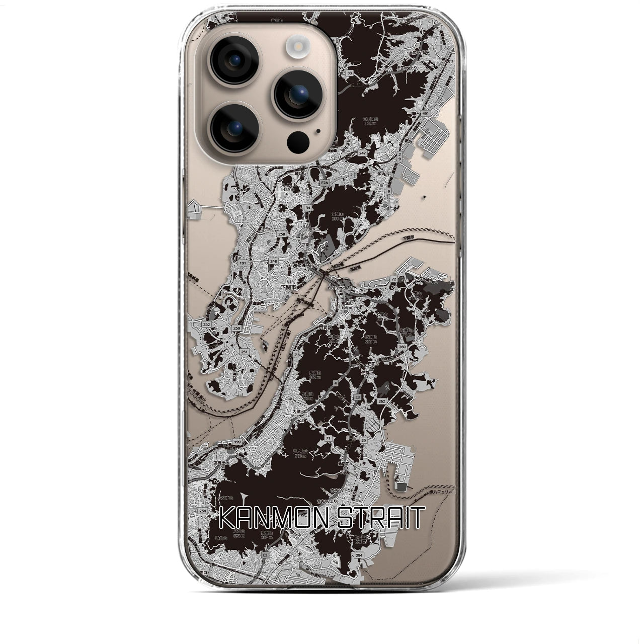 【関門海峡(山口県)】地図柄iPhoneケース(クリアタイプ)