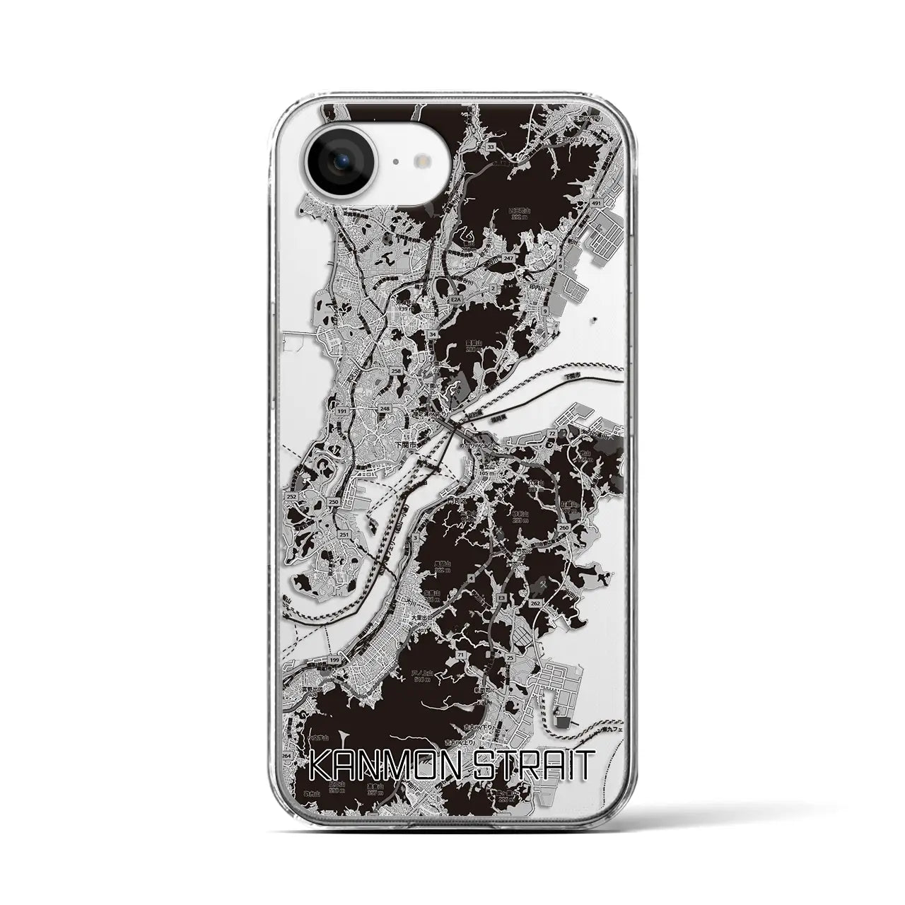 【関門海峡(山口県)】地図柄iPhoneケース(クリアタイプ)