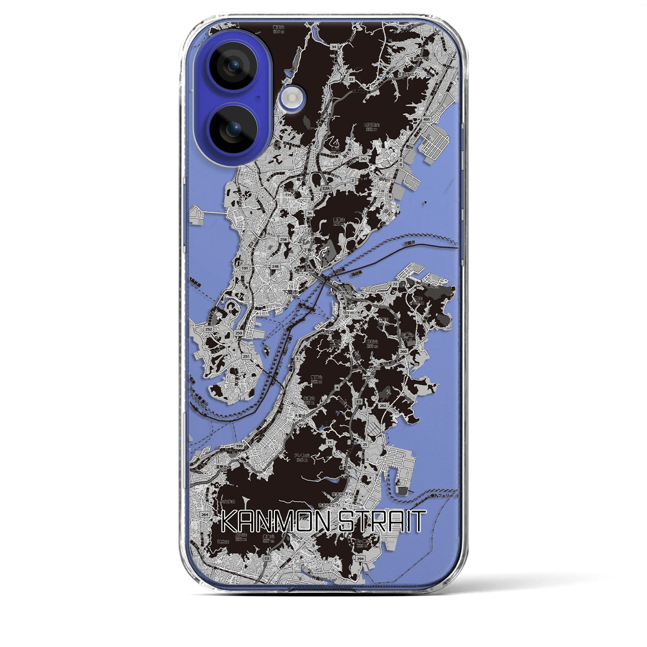 【関門海峡(山口県)】地図柄iPhoneケース(クリアタイプ)