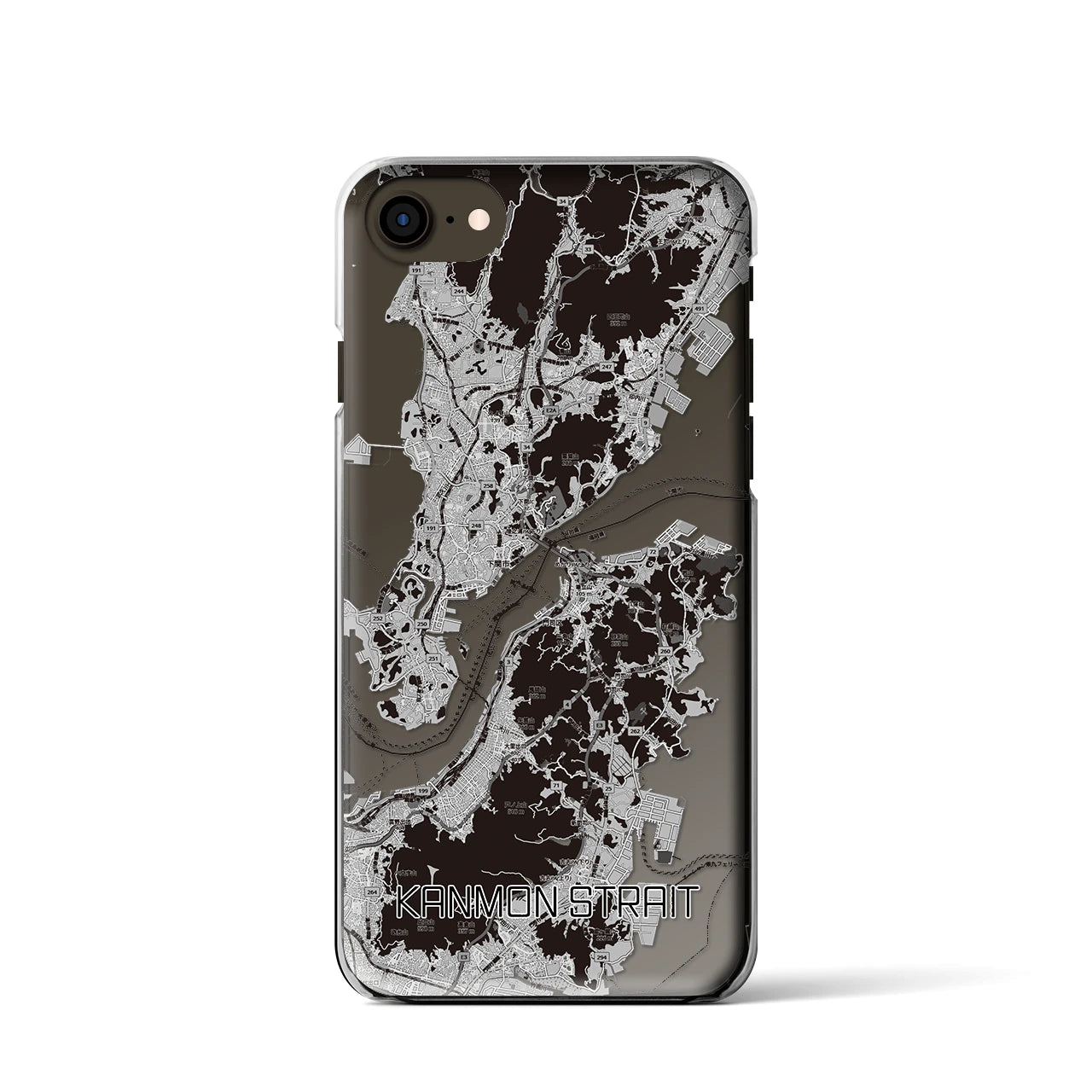 【関門海峡(山口県)】地図柄iPhoneケース(クリアタイプ)