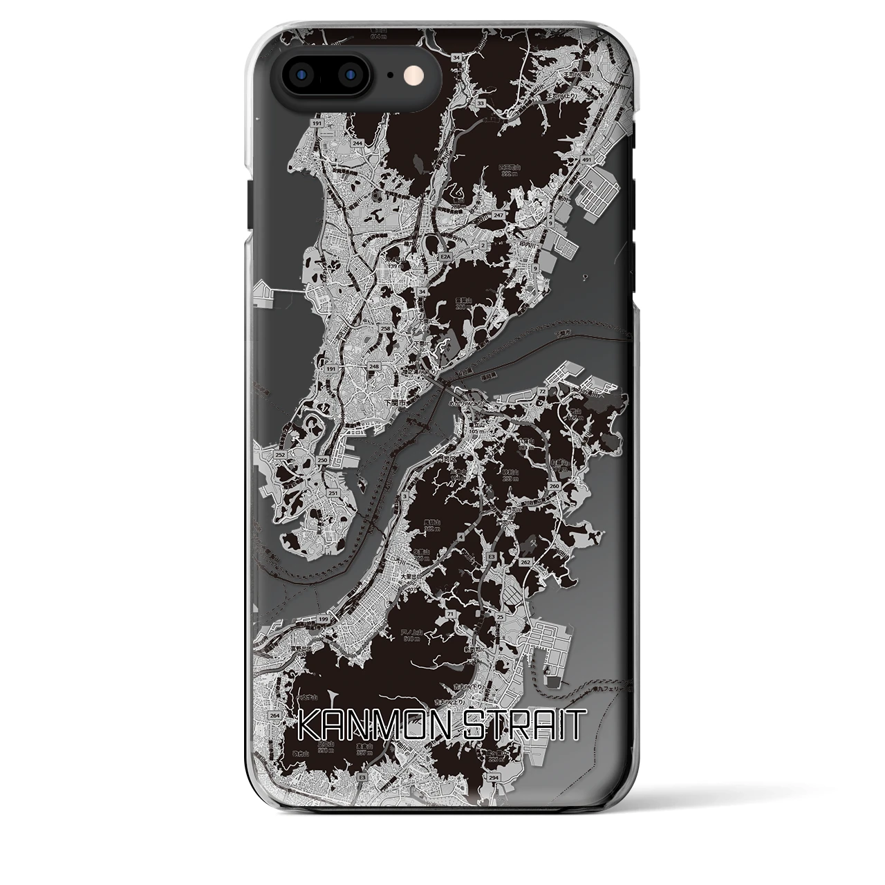 【関門海峡(山口県)】地図柄iPhoneケース(クリアタイプ)