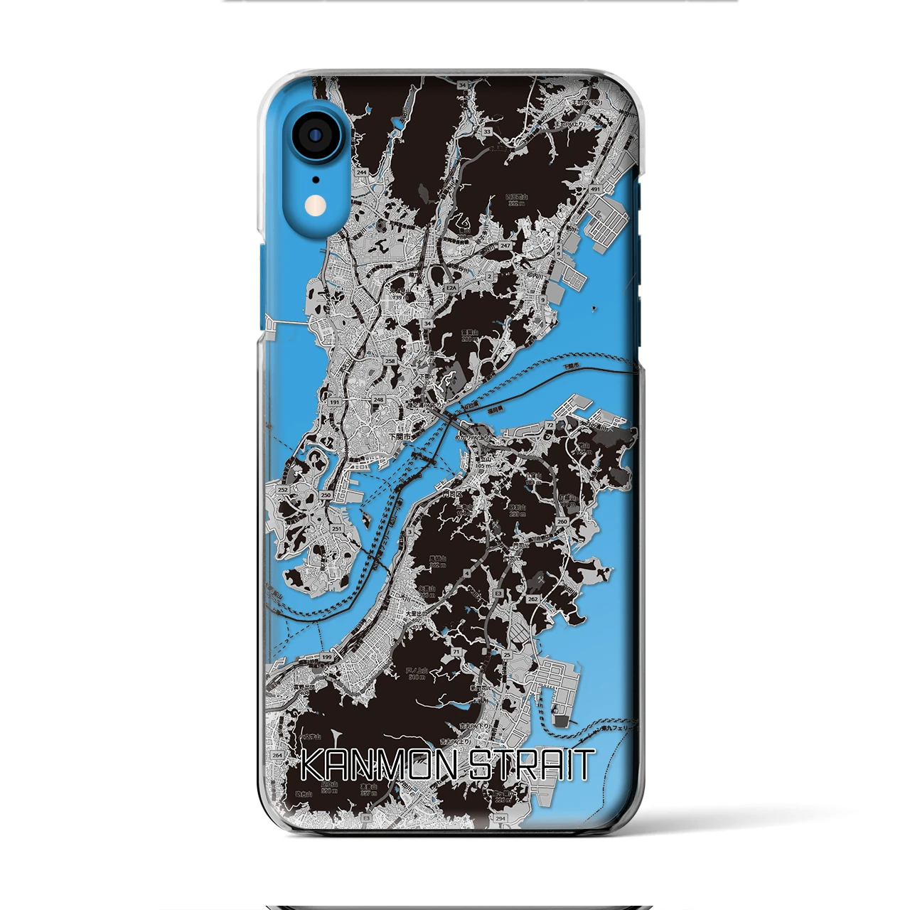 【関門海峡(山口県)】地図柄iPhoneケース(クリアタイプ)