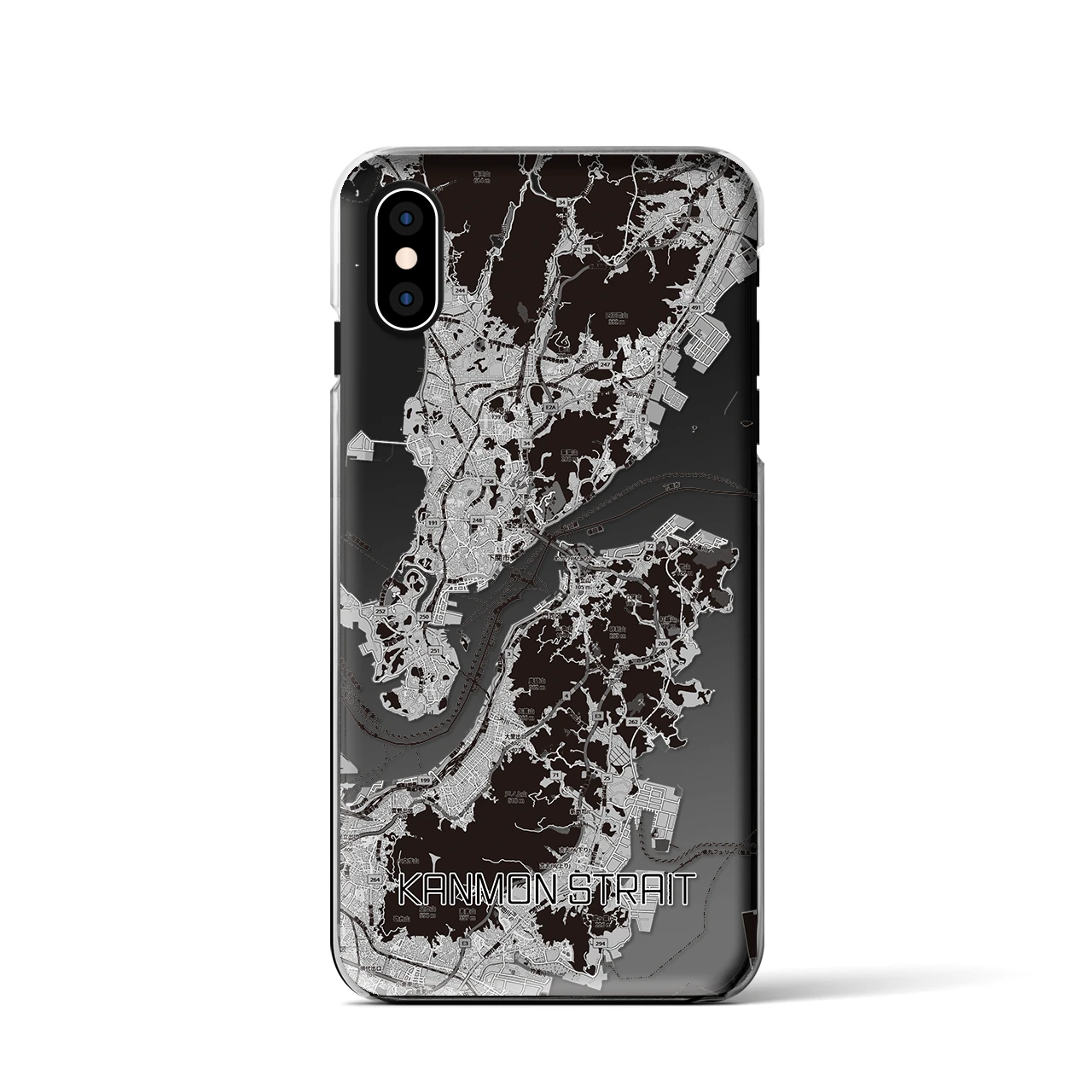 【関門海峡(山口県)】地図柄iPhoneケース(クリアタイプ)