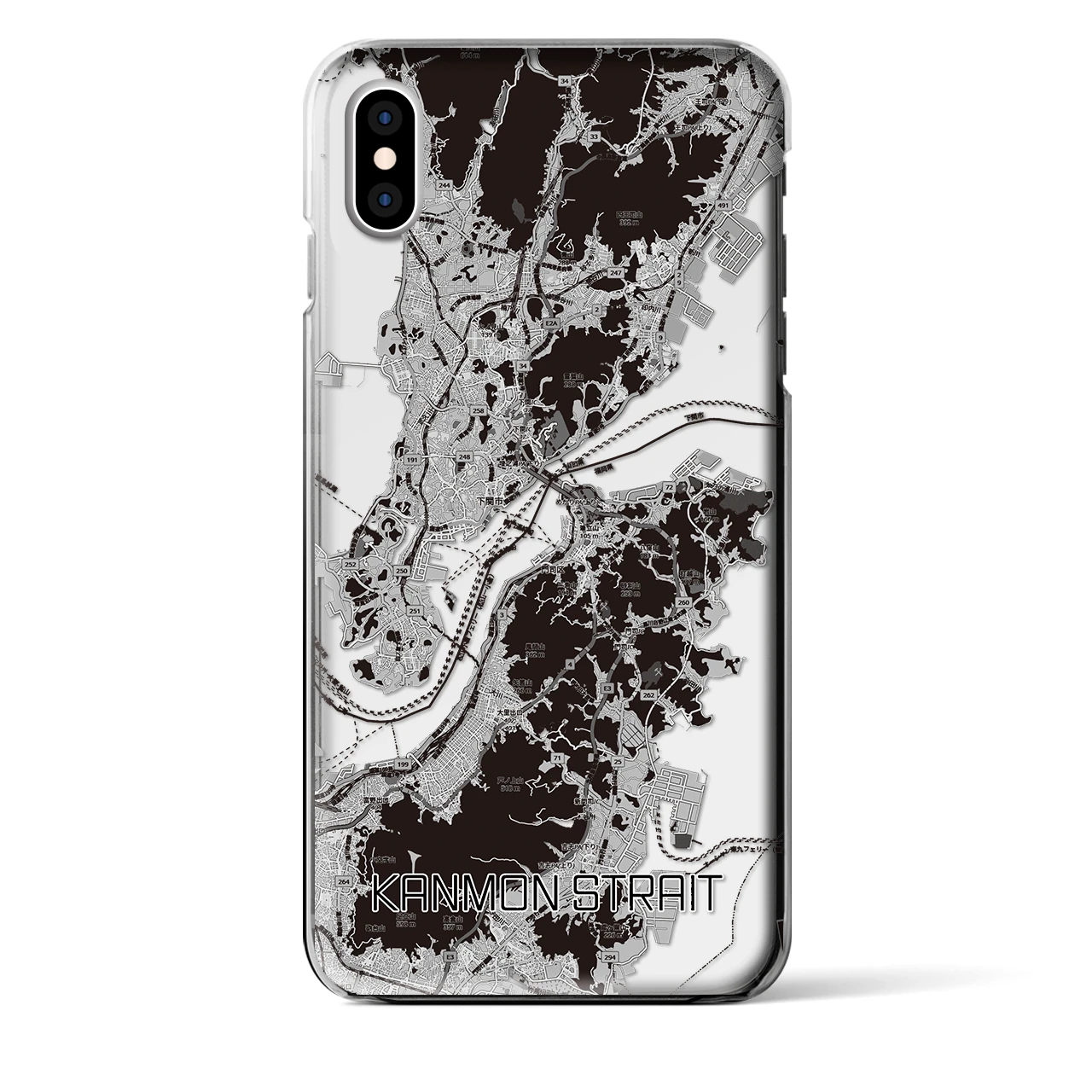 【関門海峡(山口県)】地図柄iPhoneケース(クリアタイプ)