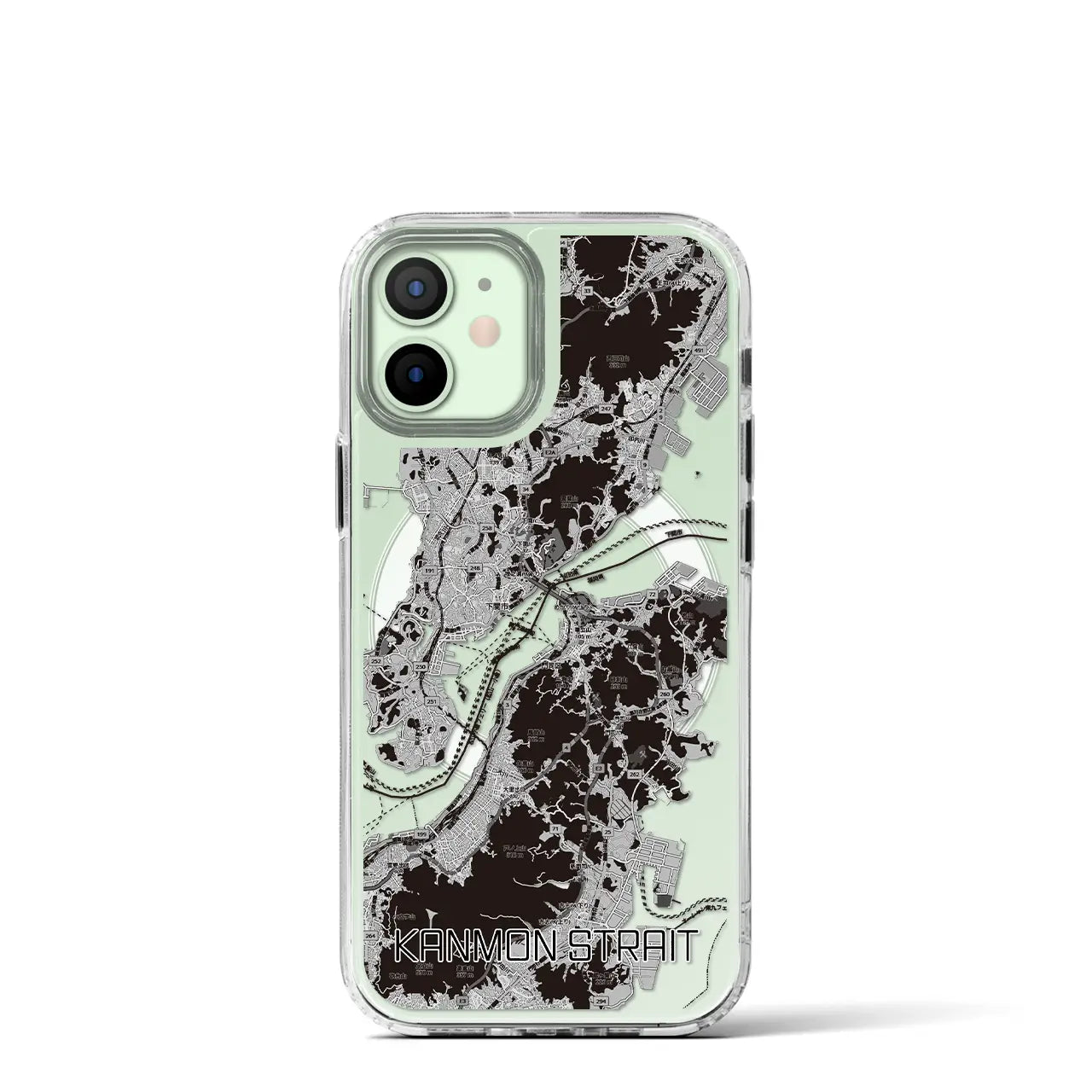 【関門海峡(山口県)】地図柄iPhoneケース(MagSafeタイプ)