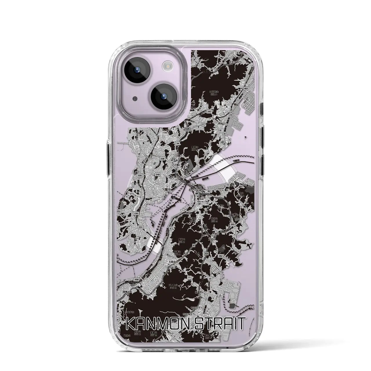 【関門海峡(山口県)】地図柄iPhoneケース(MagSafeタイプ)