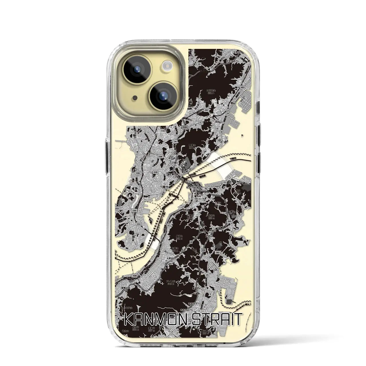 【関門海峡(山口県)】地図柄iPhoneケース(MagSafeタイプ)