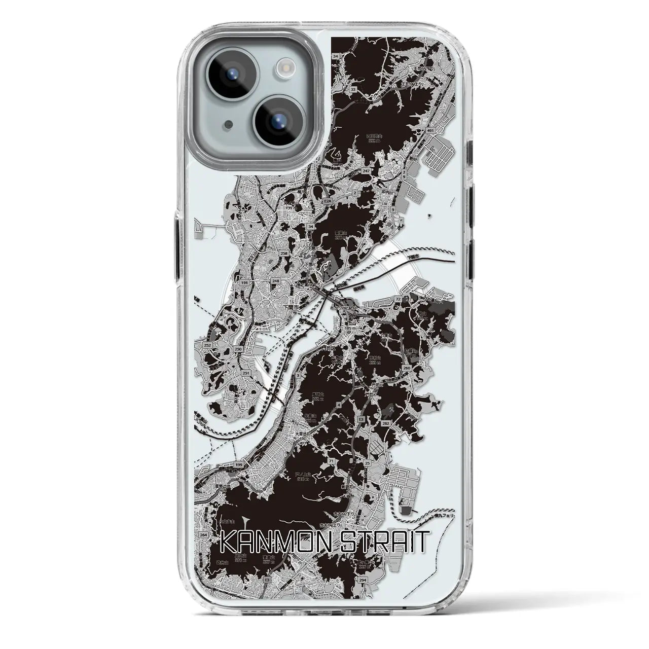 【関門海峡(山口県)】地図柄iPhoneケース(MagSafeタイプ)