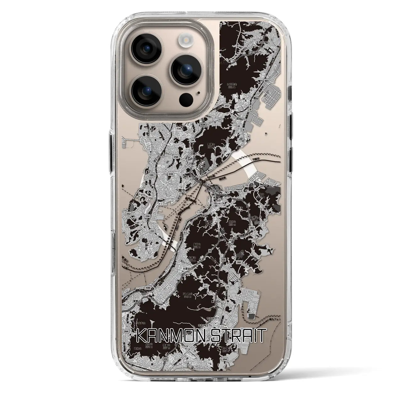【関門海峡(山口県)】地図柄iPhoneケース(MagSafeタイプ)