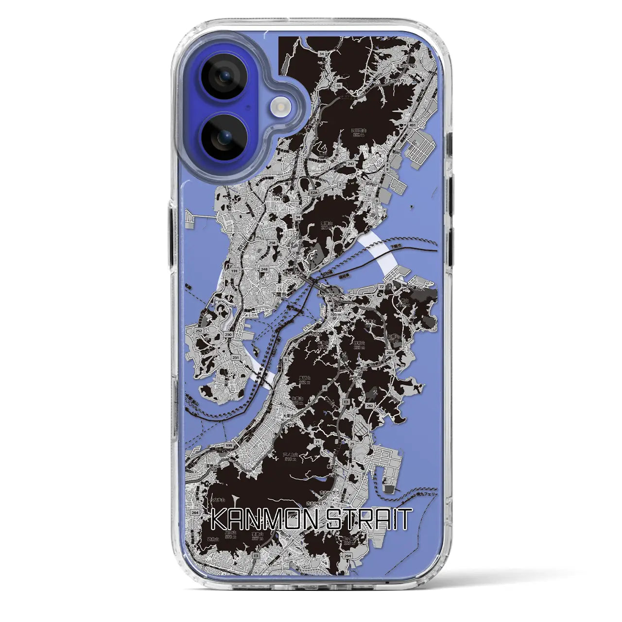 【関門海峡(山口県)】地図柄iPhoneケース(MagSafeタイプ)