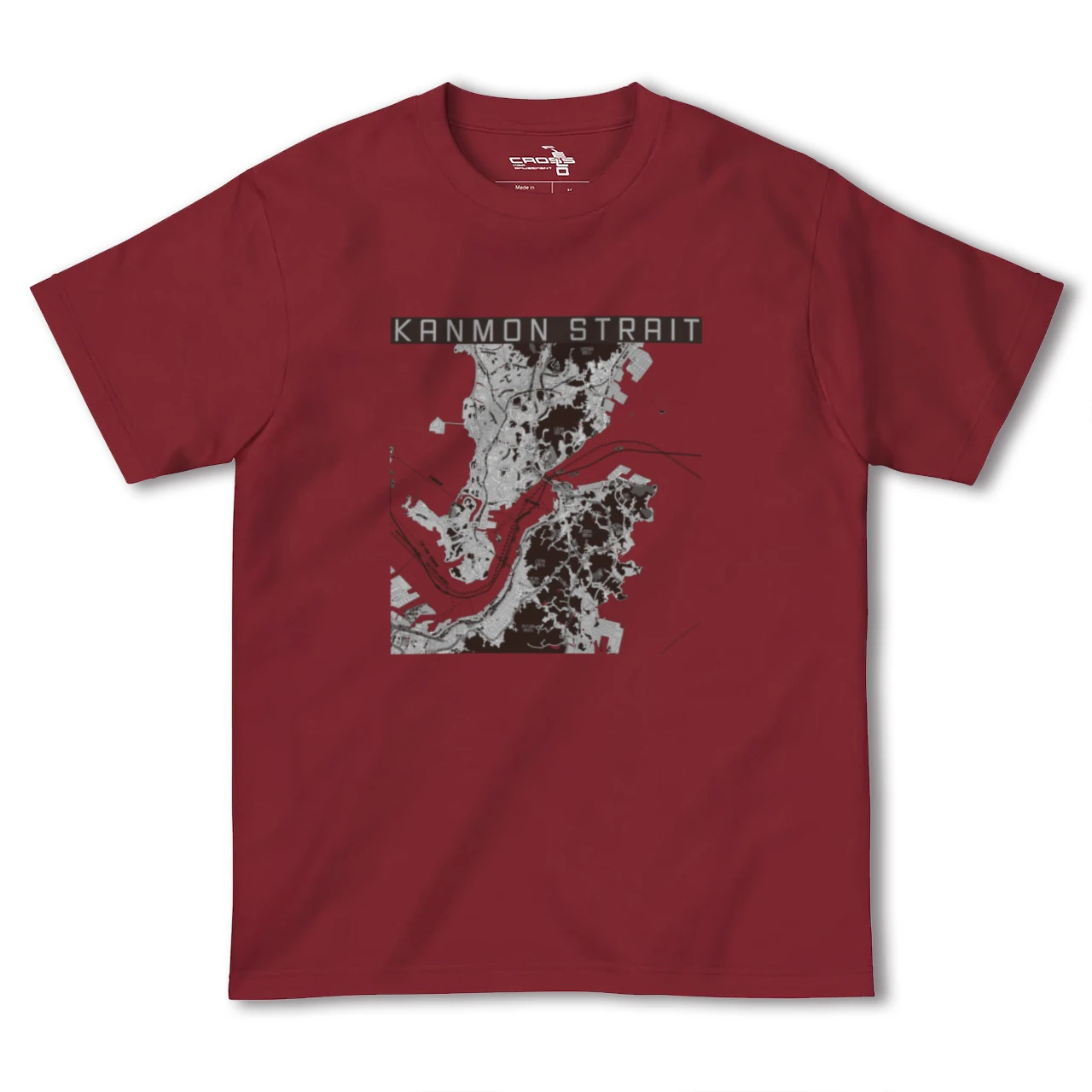 【関門海峡(山口県)】地図柄ヘビーウェイトTシャツ