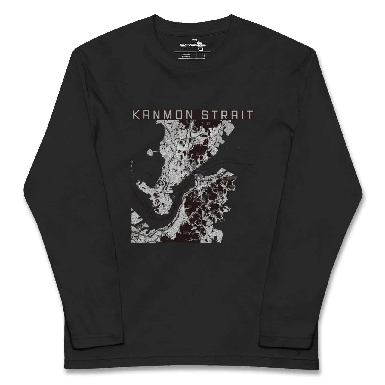 【関門海峡(山口県)】地図柄ロングスリーブTシャツ