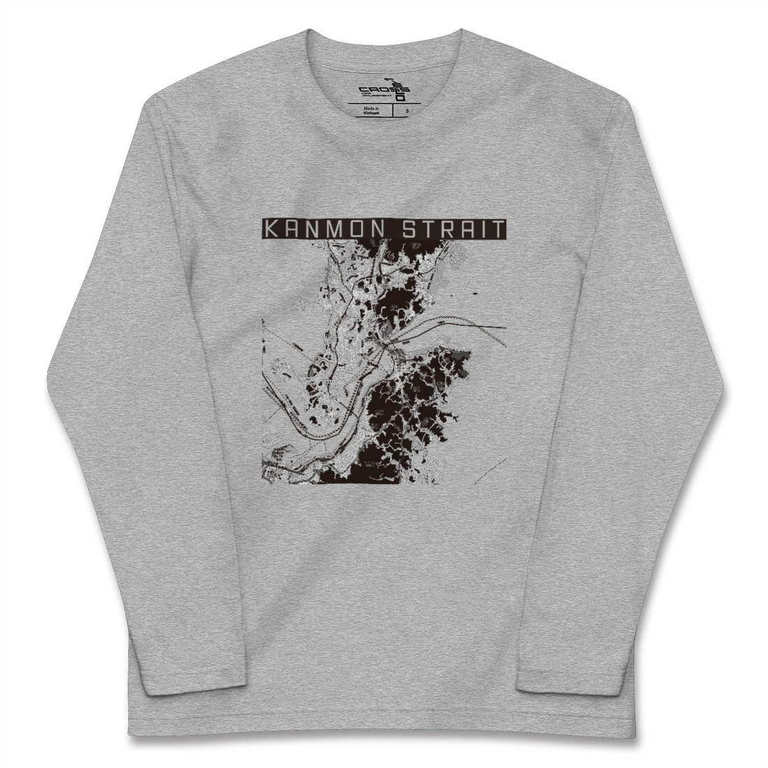 【関門海峡(山口県)】地図柄ロングスリーブTシャツ