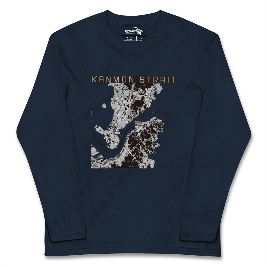 【関門海峡(山口県)】地図柄ロングスリーブTシャツ