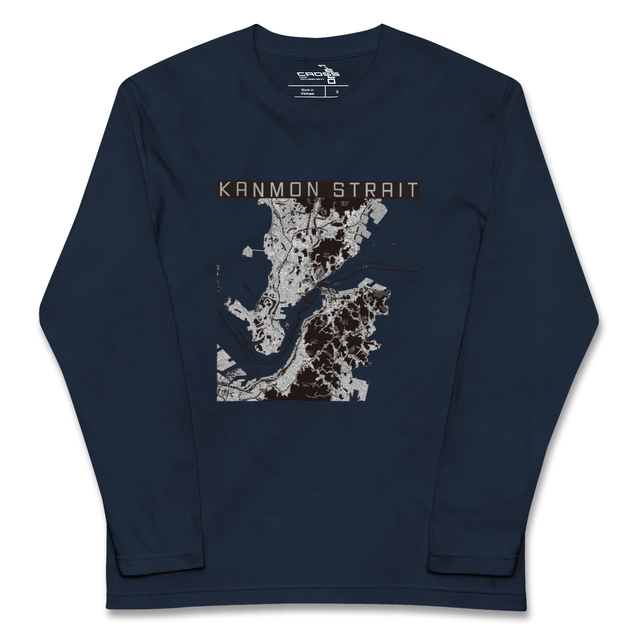 【関門海峡(山口県)】地図柄ロングスリーブTシャツ