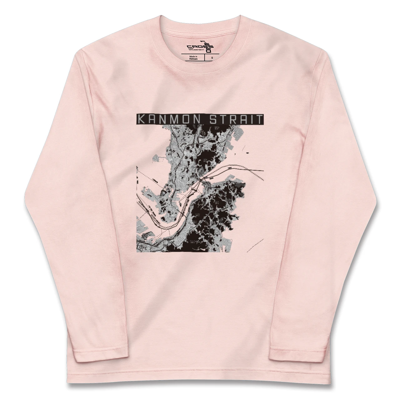【関門海峡(山口県)】地図柄ロングスリーブTシャツ