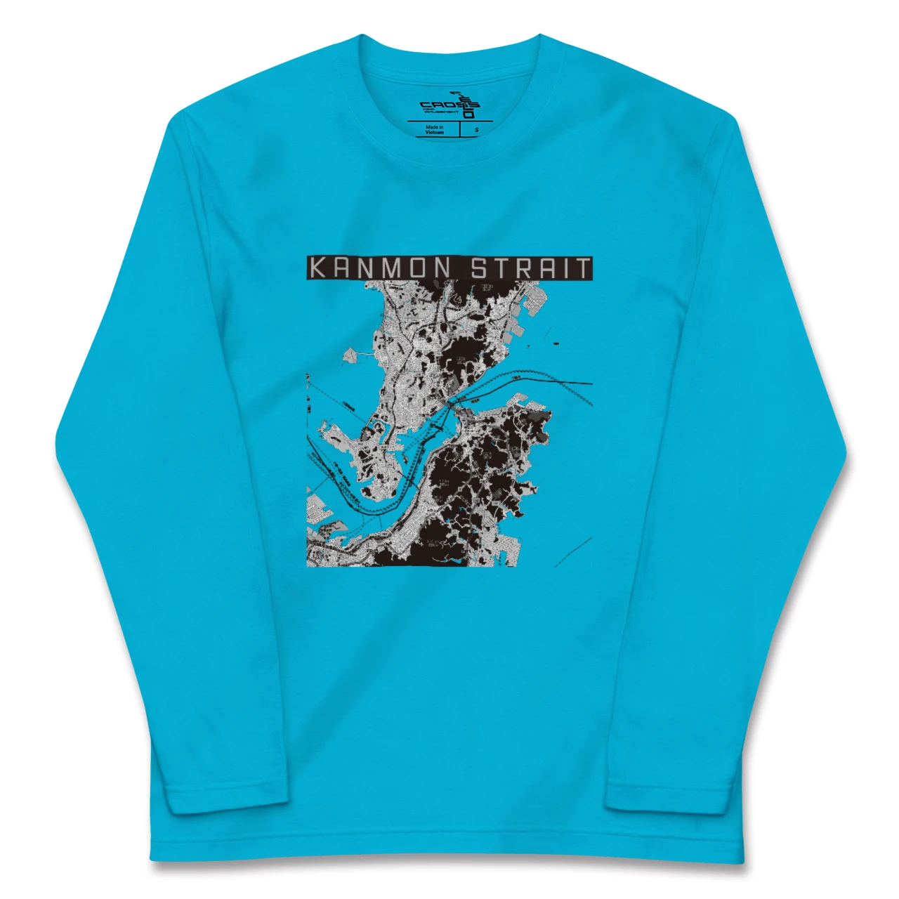 【関門海峡(山口県)】地図柄ロングスリーブTシャツ