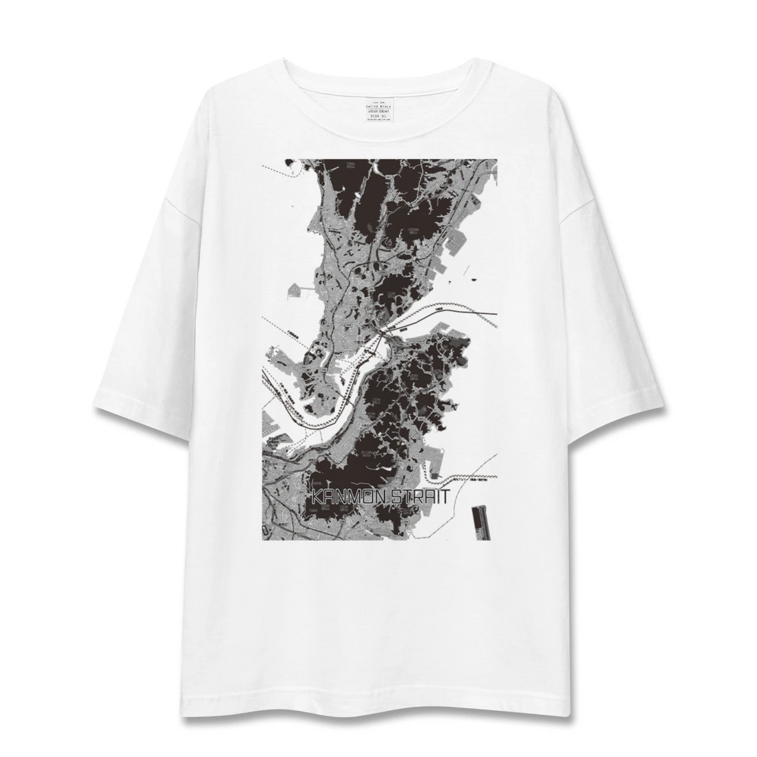 【関門海峡(山口県)】地図柄ビッグシルエットTシャツ