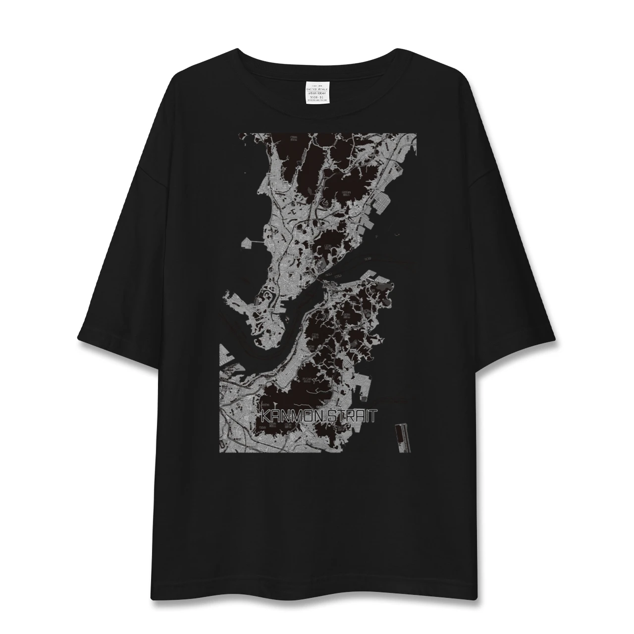 【関門海峡(山口県)】地図柄ビッグシルエットTシャツ