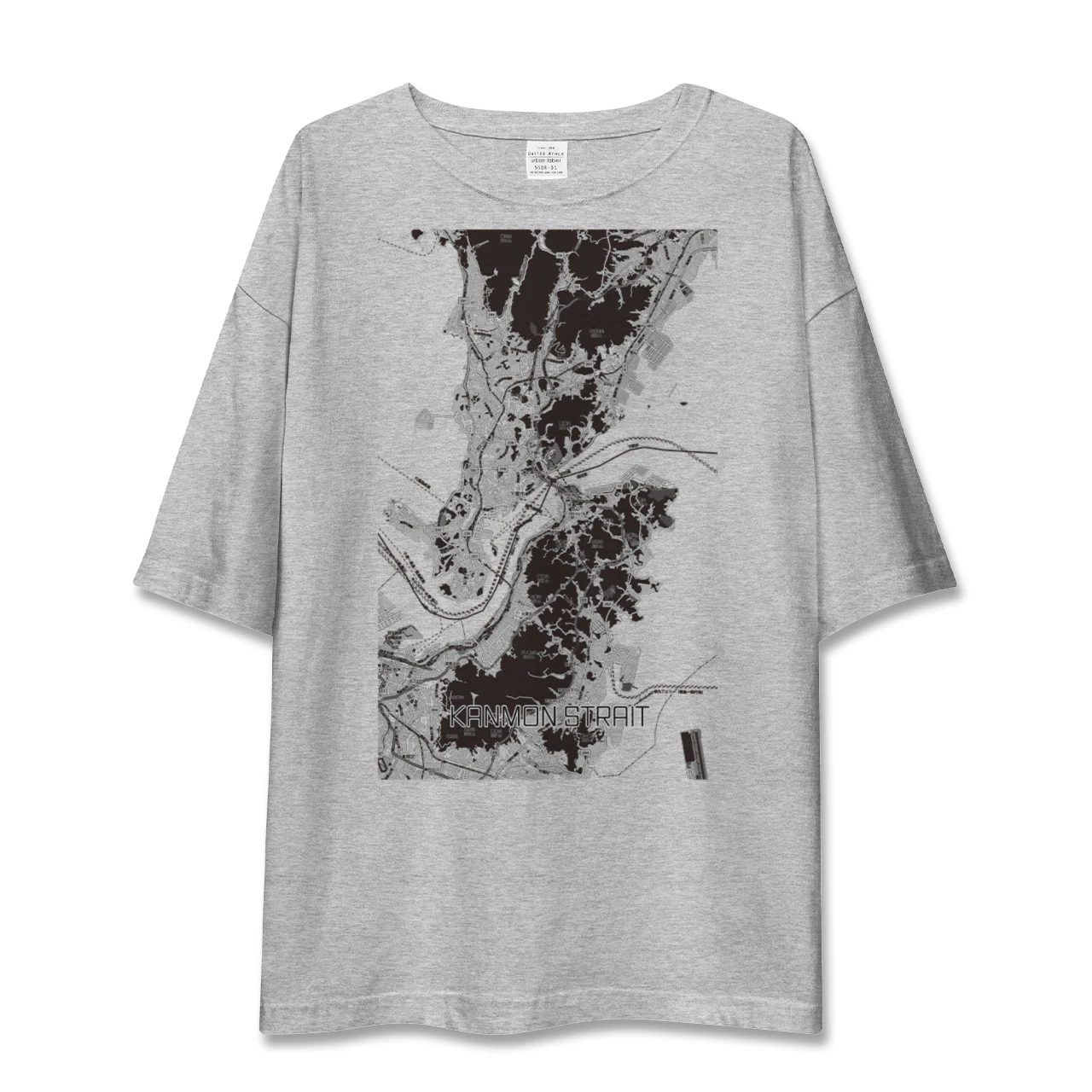 【関門海峡(山口県)】地図柄ビッグシルエットTシャツ