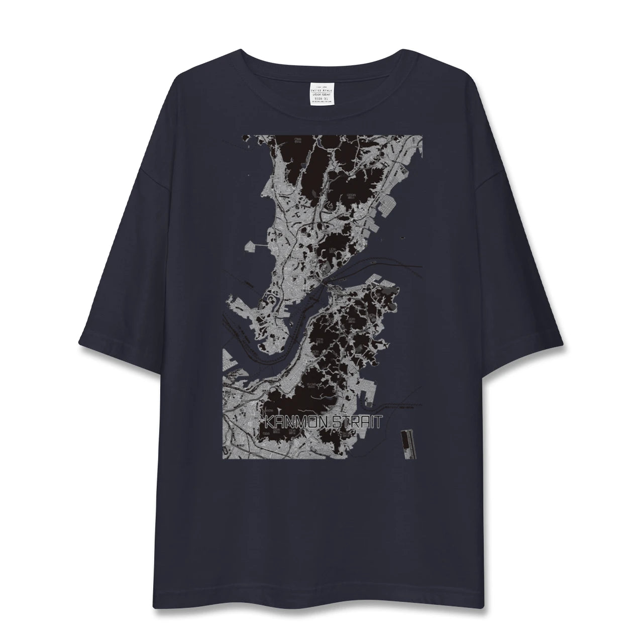【関門海峡(山口県)】地図柄ビッグシルエットTシャツ