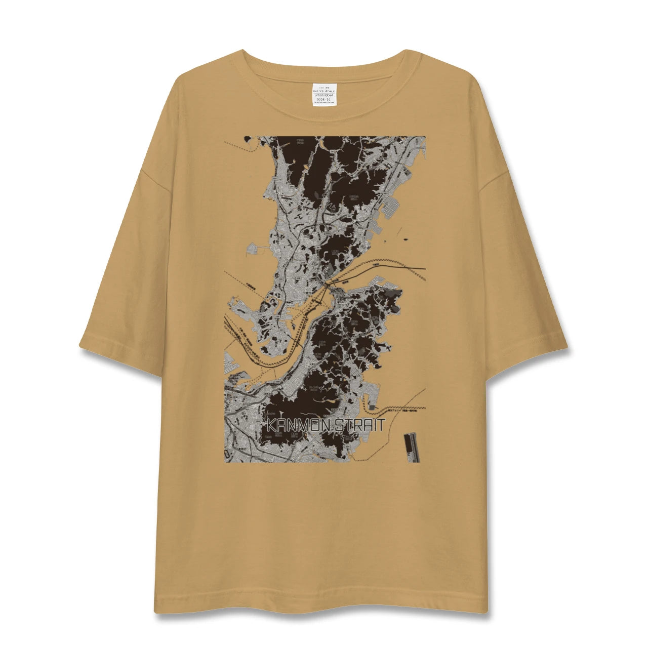 【関門海峡(山口県)】地図柄ビッグシルエットTシャツ