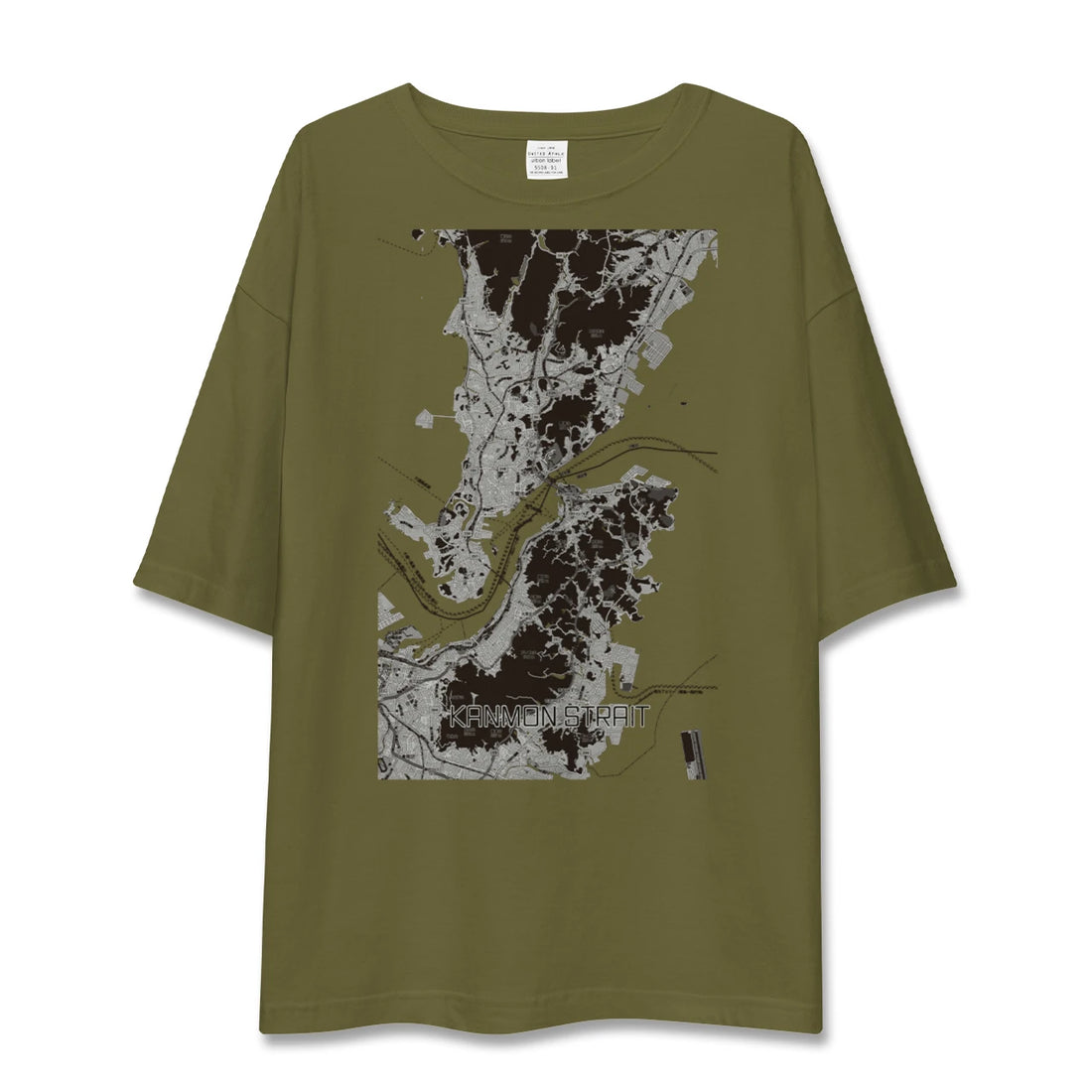 【関門海峡(山口県)】地図柄ビッグシルエットTシャツ