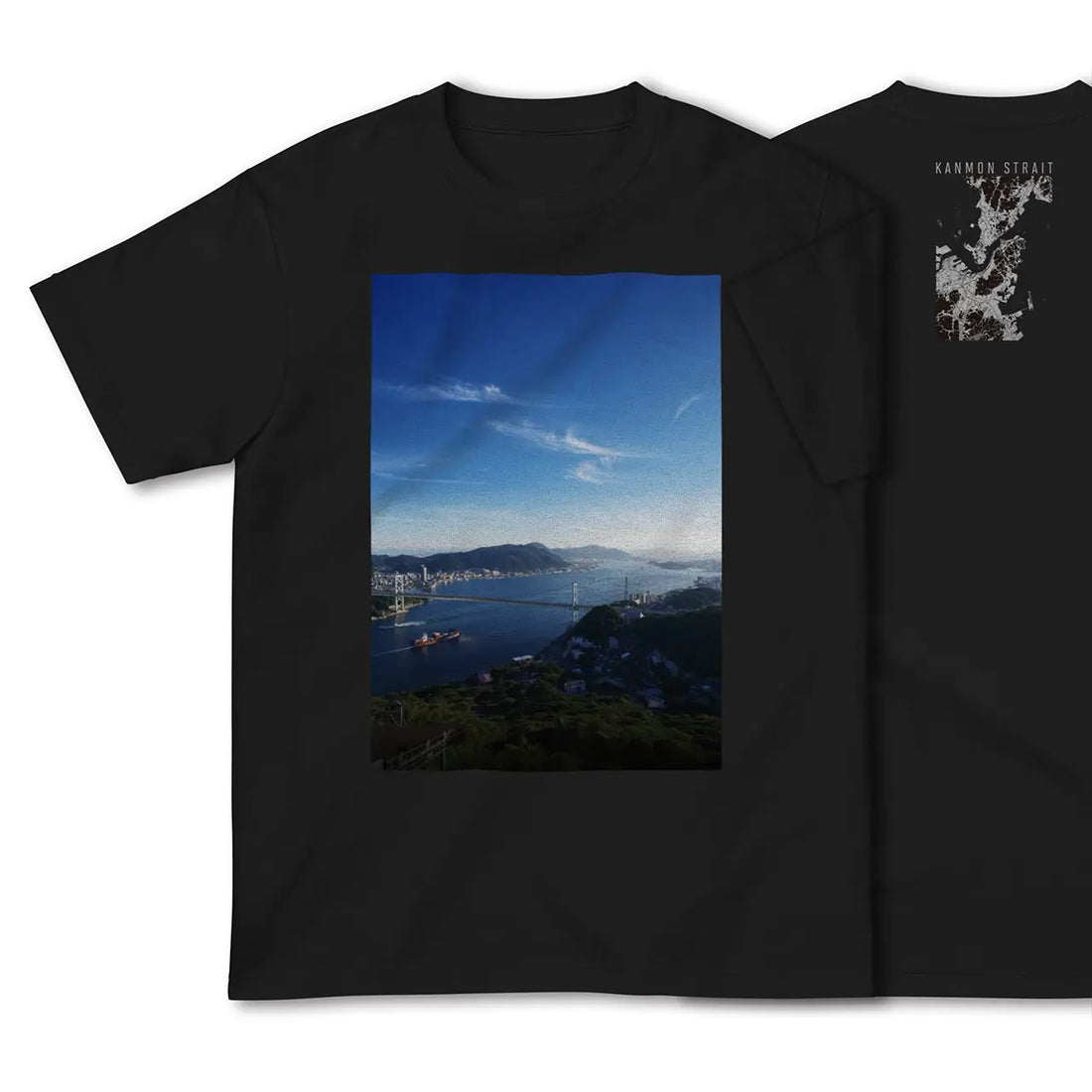 【関門海峡(山口県)】Map World ハイクオリティTシャツ