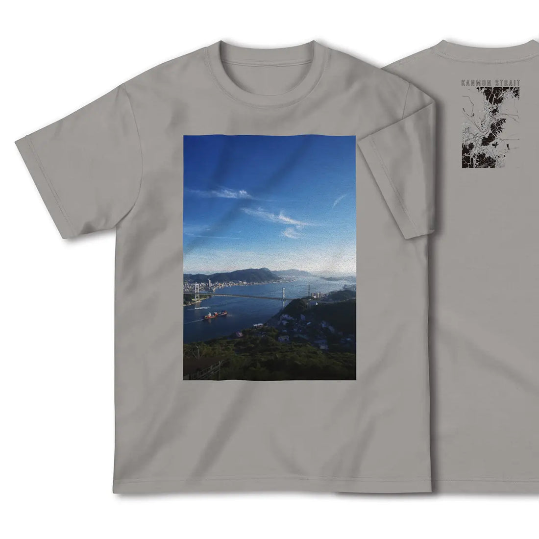 【関門海峡(山口県)】Map World ハイクオリティTシャツ