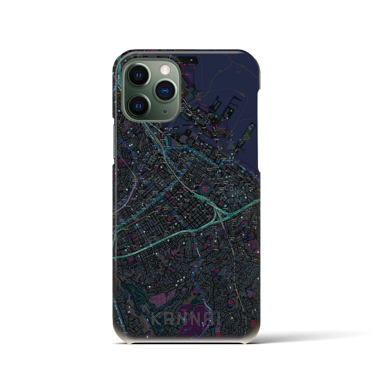 【関内(神奈川県)】地図柄iPhoneケース(バックカバータイプ)