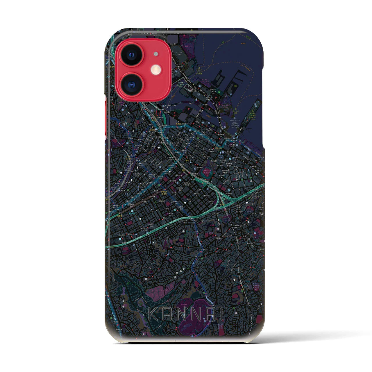 【関内(神奈川県)】地図柄iPhoneケース(バックカバータイプ)