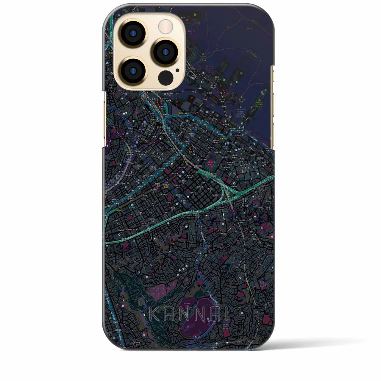 【関内(神奈川県)】地図柄iPhoneケース(バックカバータイプ)