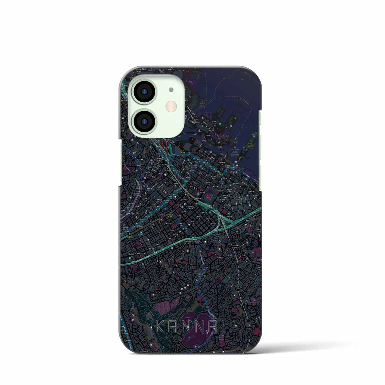 【関内(神奈川県)】地図柄iPhoneケース(バックカバータイプ)