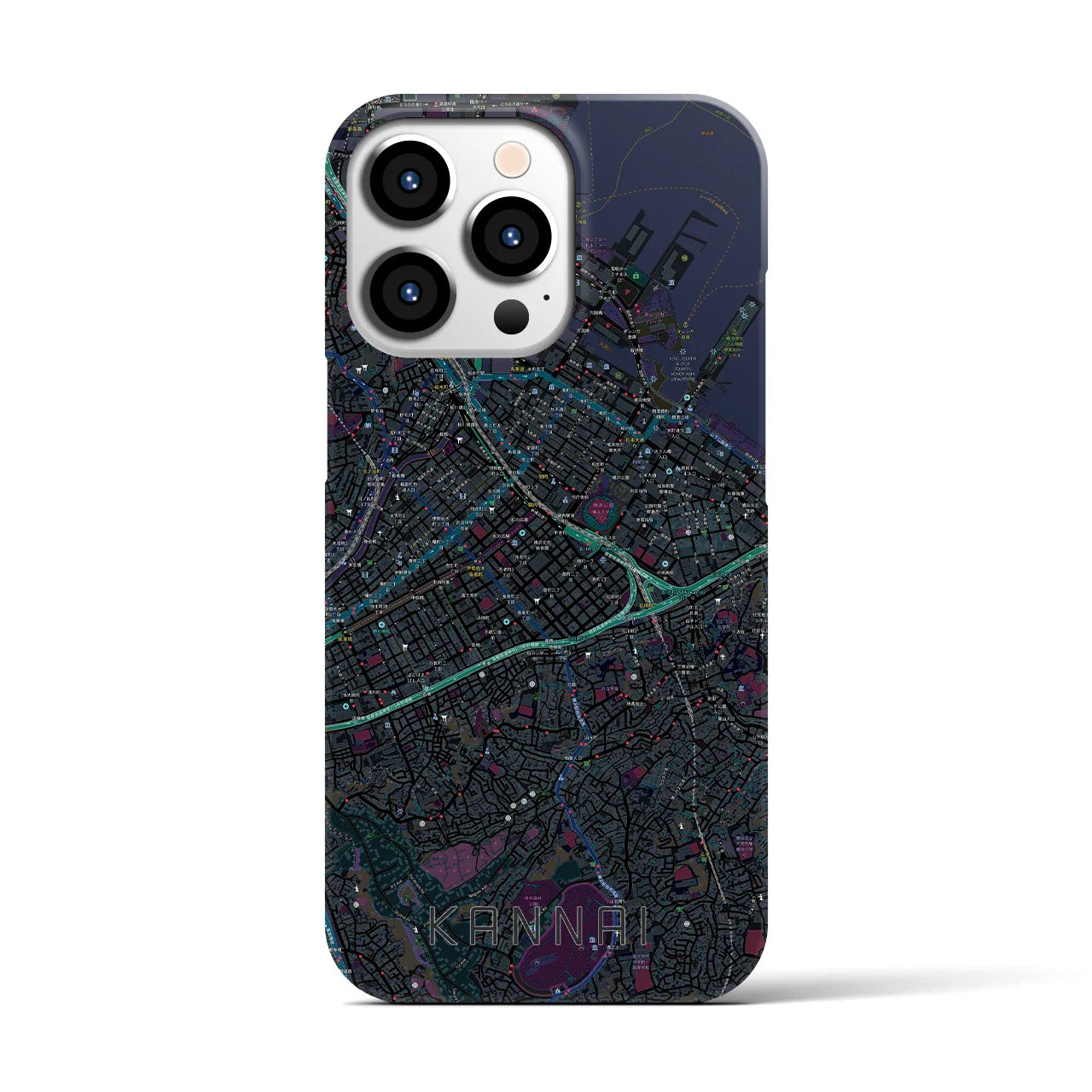 【関内(神奈川県)】地図柄iPhoneケース(バックカバータイプ)