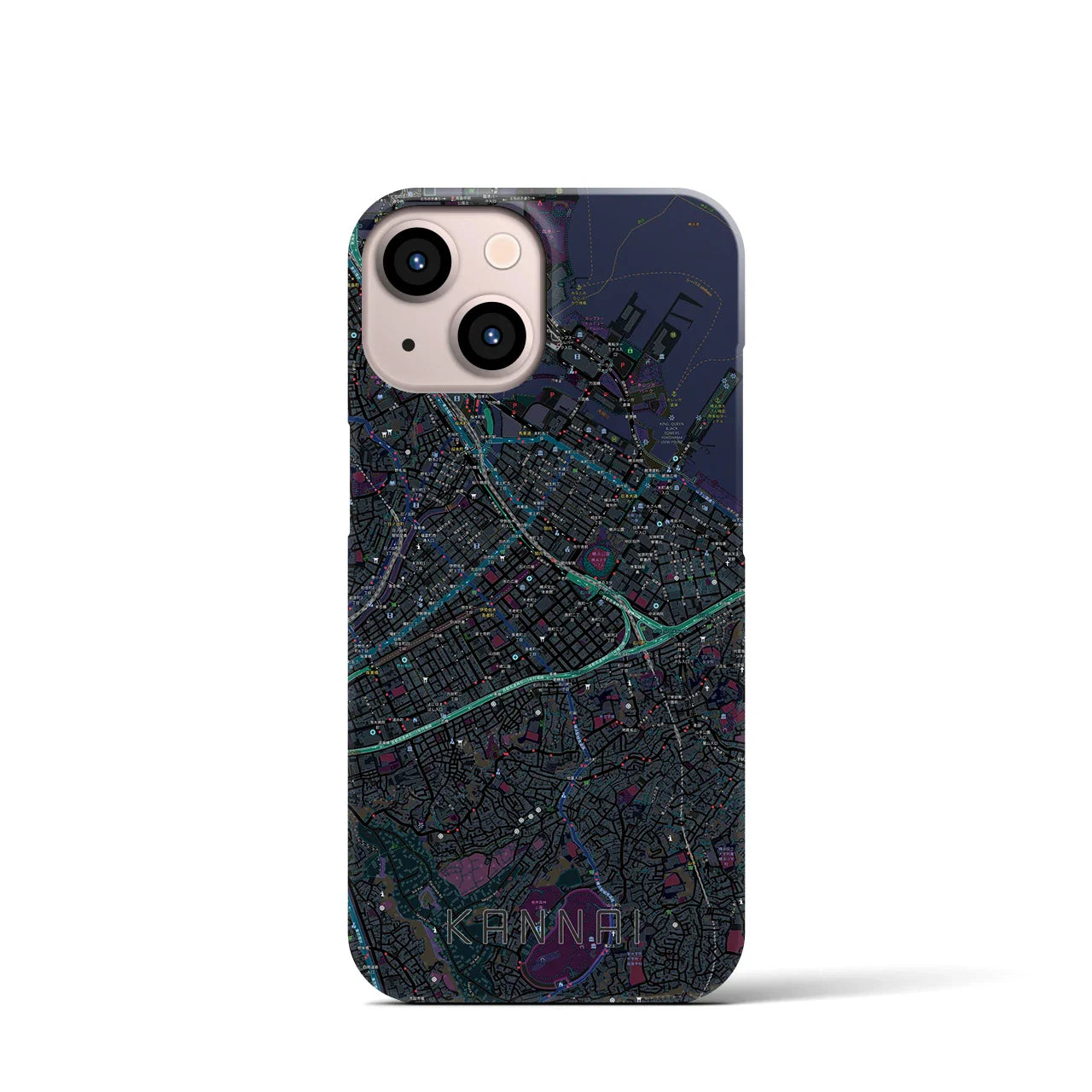 【関内(神奈川県)】地図柄iPhoneケース(バックカバータイプ)