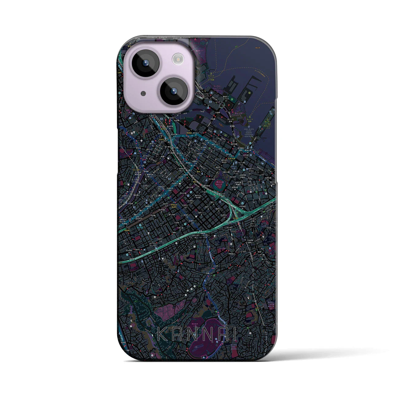 【関内(神奈川県)】地図柄iPhoneケース(バックカバータイプ)