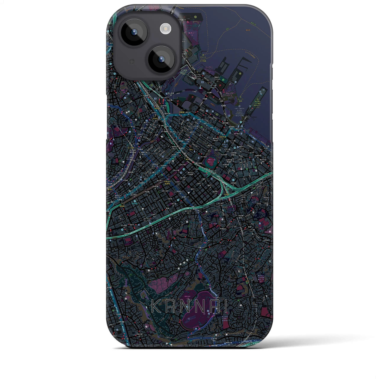 【関内(神奈川県)】地図柄iPhoneケース(バックカバータイプ)