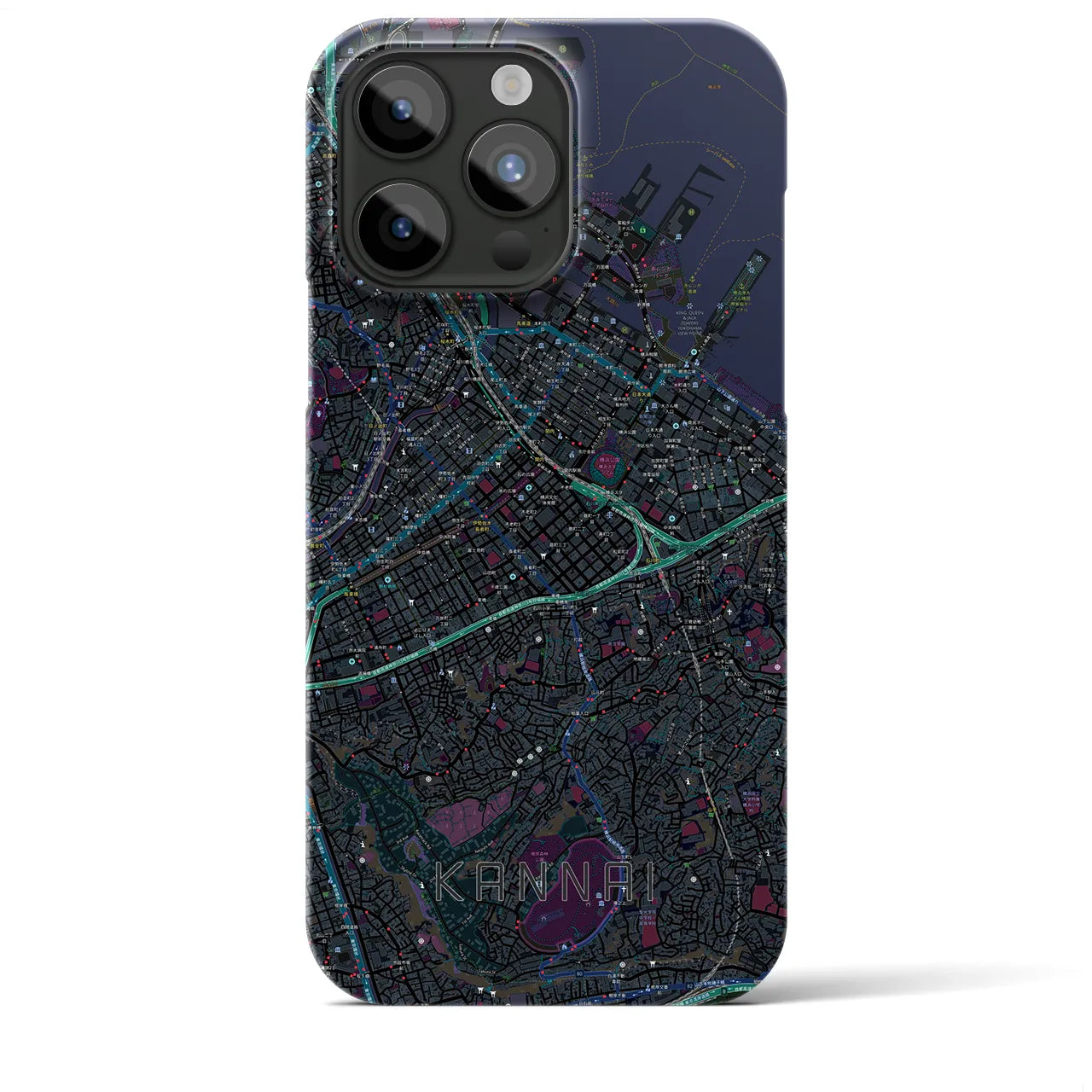 【関内(神奈川県)】地図柄iPhoneケース(バックカバータイプ)