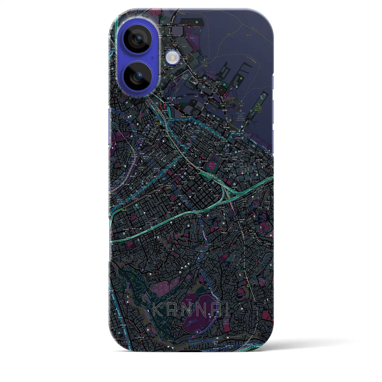 【関内(神奈川県)】地図柄iPhoneケース(バックカバータイプ)