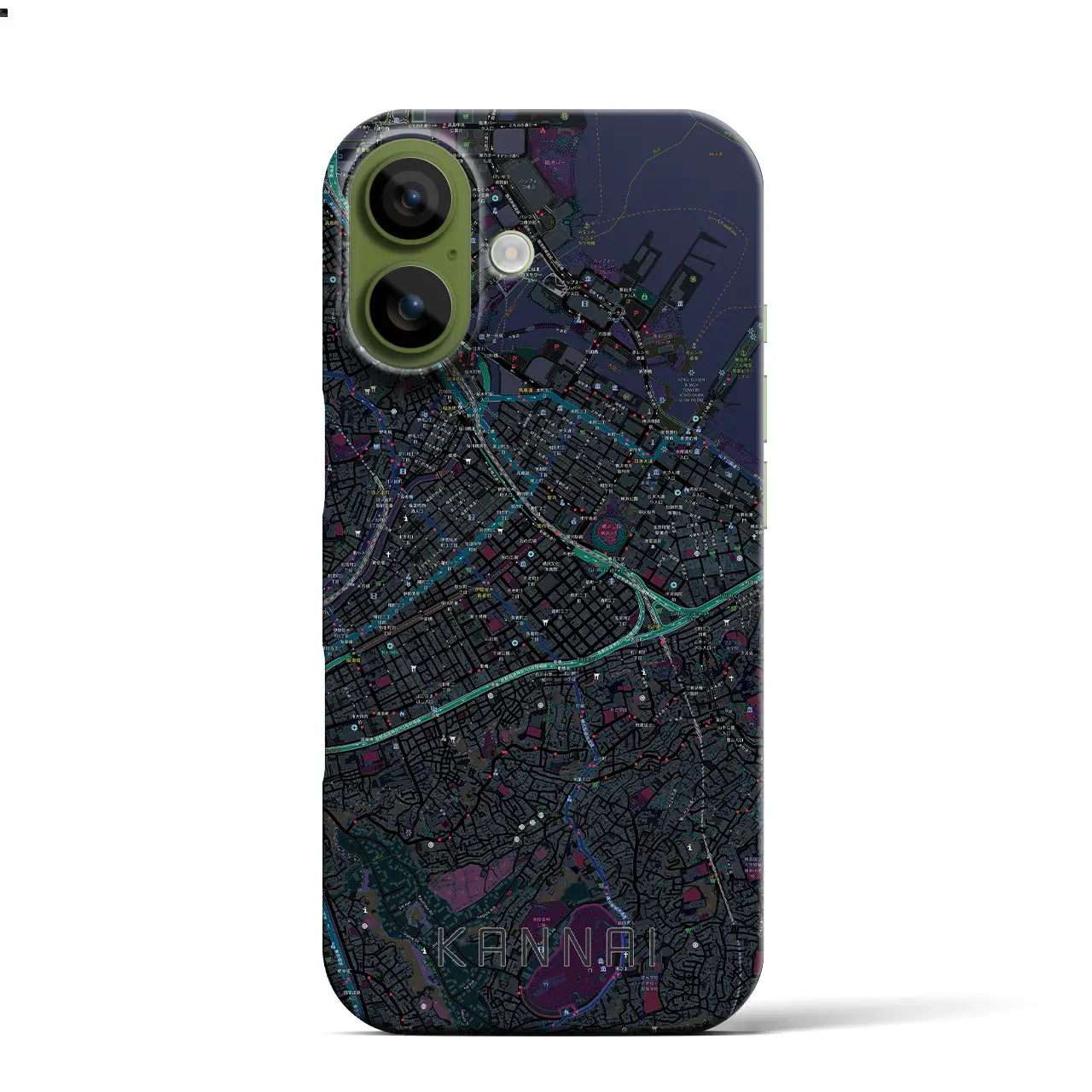 【関内(神奈川県)】地図柄iPhoneケース(バックカバータイプ)